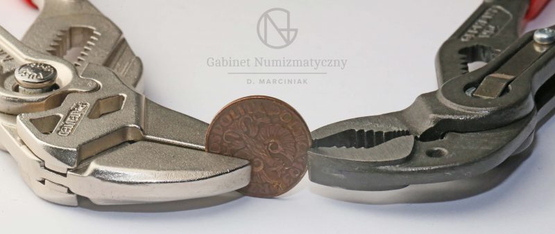 Fałszerstwo 5 groszy 1934 dowód metodą inwazyjną