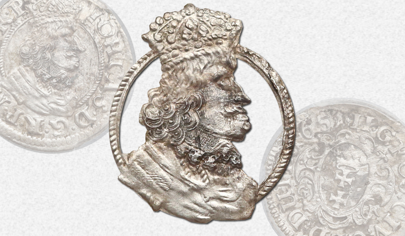 Dwugrosz gdański 1651 z obwódką