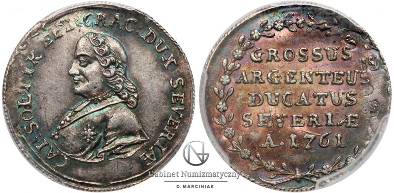 Grosz siewierski 1761 biskupa Kajetana Sołtyka