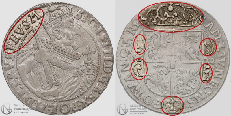 Awers i rewers Orta bydgoskiego 1622