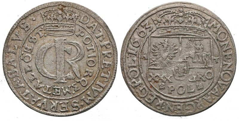 Tymf 1663 z mennicy lwowskiej